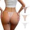 S-XL Seamless Ice Silk Briefs Breathable Cotton Bikini Panties T-back Thong Sexy Low Waist Women Underwear Cotton G-String Underpants Femlae Lingerie