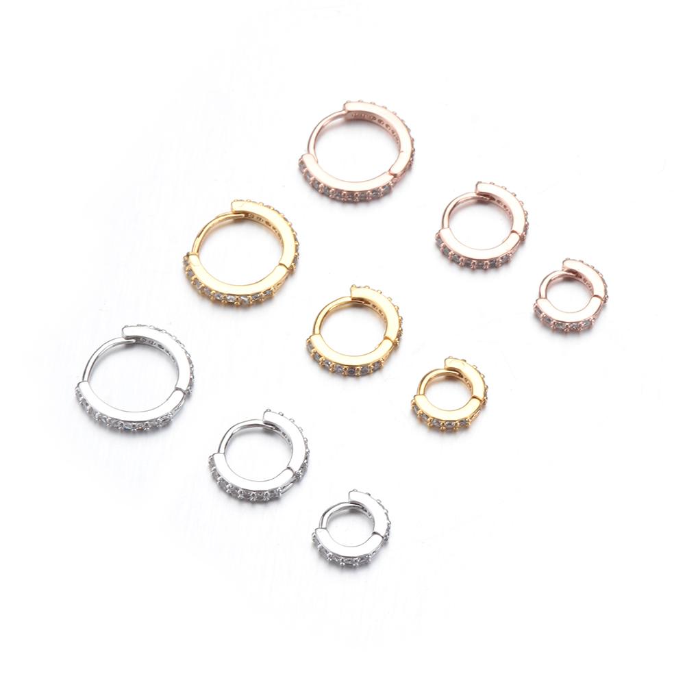 Daith Conch Snug Helix Cartilage Tragus CZ Ear Piercing Nose Ring Huggie Hoop Earring Body Jewelry