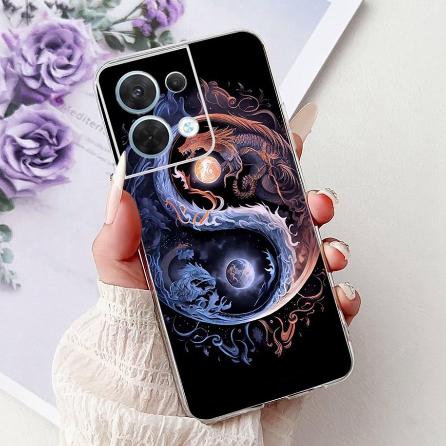 For OPPO Reno 8 Case CPH2359 Cover Cute Cartoon Cat Carp Lion Soft Silicone Shockproof Bumper For OPPO Reno8 Pro 5G CPH2357 Capa