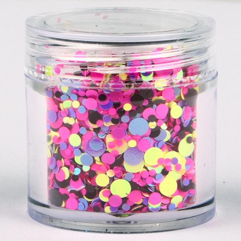 1 Box Mixed Size Colorful Round Nail Sequin Flake Slice Nail Decoration