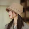 Autumn and Winter New Woolen Bucket Hat Women's Warm Ear Protector Basin Hat Elegant Fashion Bucket Hat
