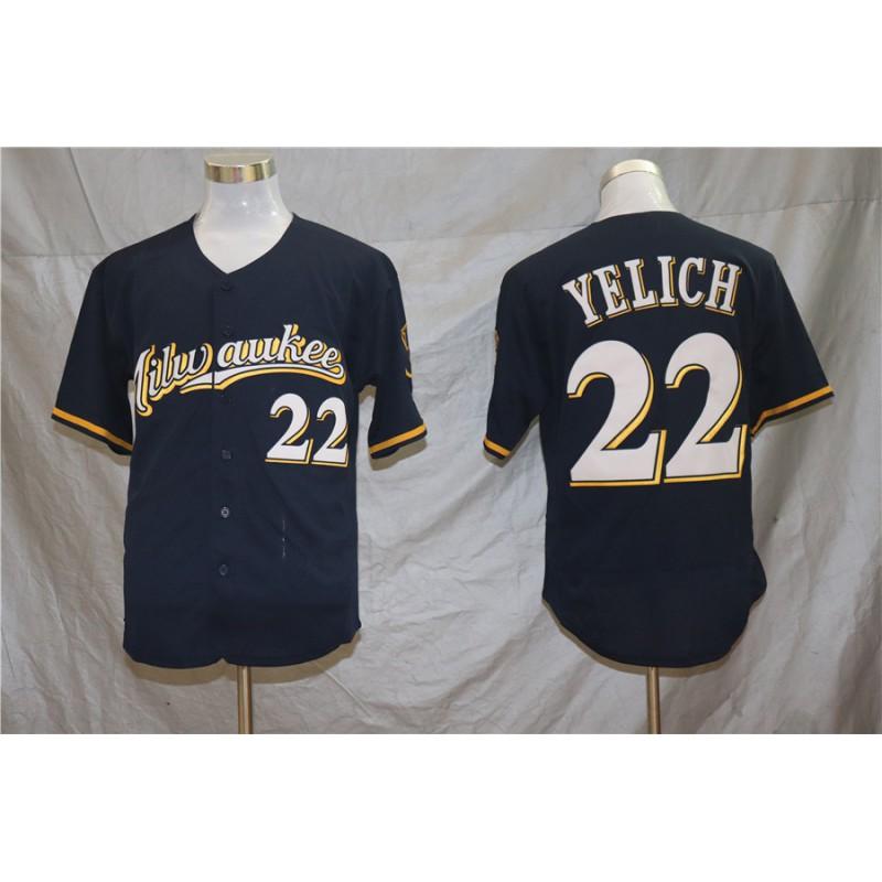 Milwaukee Brewers Unisex Embroidered Baseball Jersey Fan Edition Premium Cotton Blend Sport Shirt