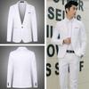 Business and Leisure Suit Lang Groomsman Wedding A Grain of Buckle Men's Suit Coat
