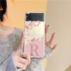 Для Samsung Galaxy Z Flip 3 4 Z Flip3 Flip4 чехол с цветком вишни и буквенным алфавитом прозрачный твердый чехол для Samsung Zflip3 Capa