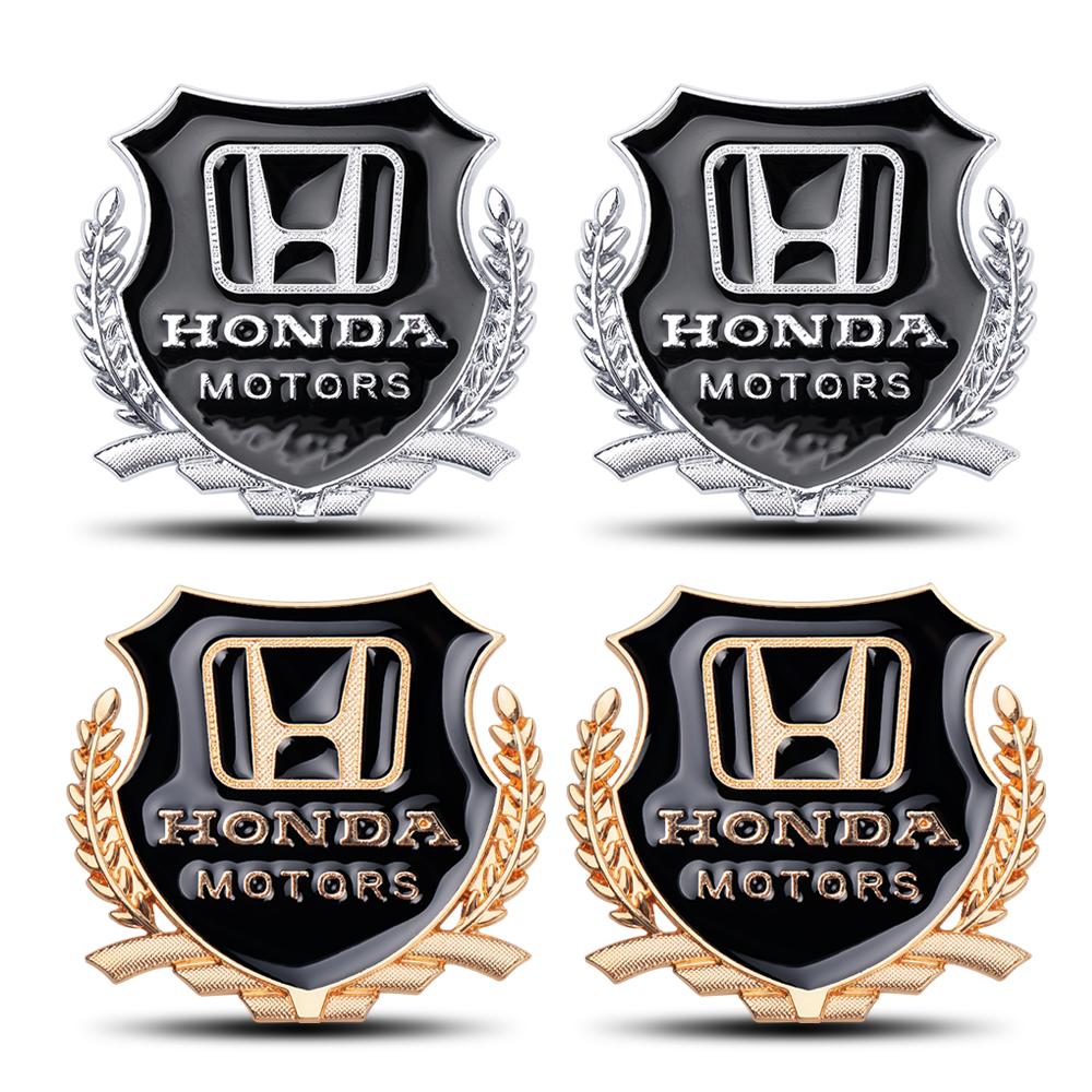 DNFC9 2pcs 3D Car Body Emblem Metal Stickers Trunk Window Decal For Honda Mugen Jazz Fit CRV Civic Type R Accord Odyssey Accessories