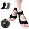 Носки для йоги с раздельными пальцами, гребенной хлопок, нескользящие, с открытой пяткой, носки для танцев без пальцев, носки с двумя пальцами в горошек