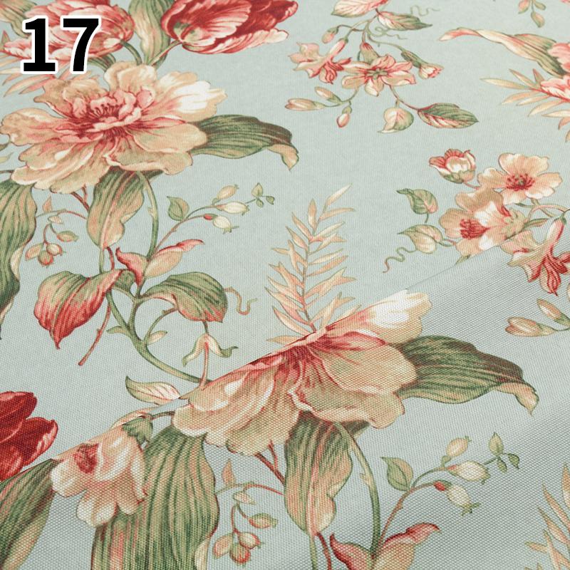 100 см x 145 см Ткань с цветочным принтом в пасторальном стиле, полиэстер, искусственный лен, ткань для самостоятельного изготовления диванной подушки, скатерти, обивки подушек