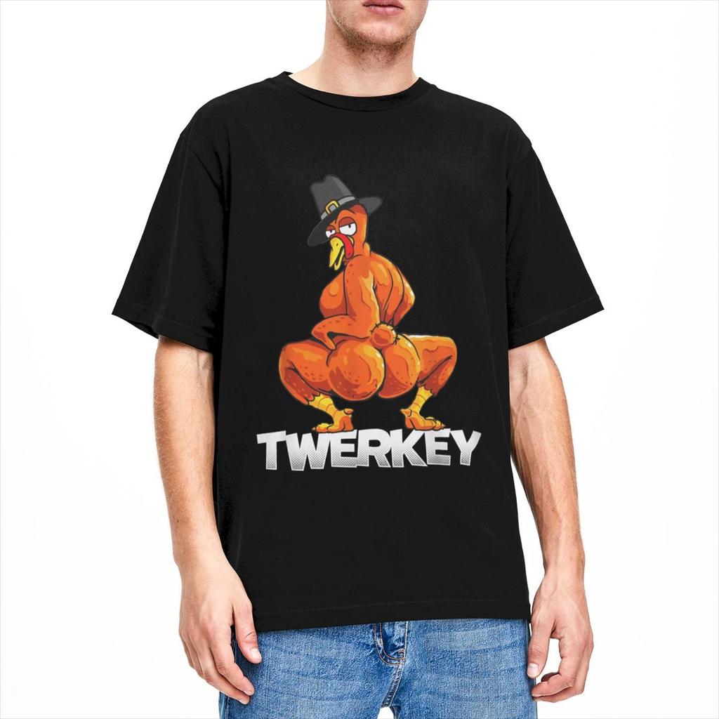Twerkey Тверкающая Индейка Пилигрим Футболка Лето День Благодарения Тверк Индейка Футболки Хлопковая Футболка Для Мужчин С Короткими Рукавами Топы