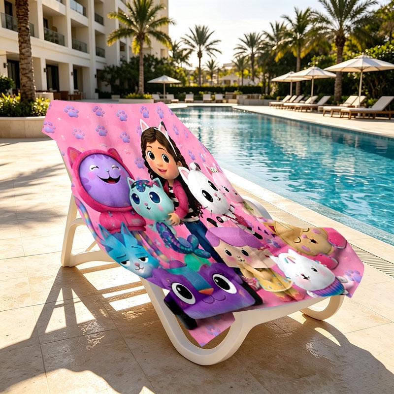 Gabby's Dollhouse Print Beach Towel Design, Soft, Lightweight. for Home Bathroom, Spa, Pool, Yoga, Surfing, Camping, Gift for Family, Friend