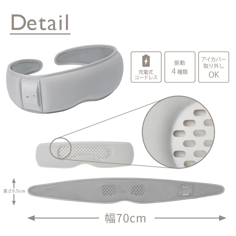 Doctor Air ME Hot Wave Eye Mask Eye Care Eye Mask Hot Eye Mask Eye Care Eye Warming Health Goods Women & RHW-01ME (Gray)