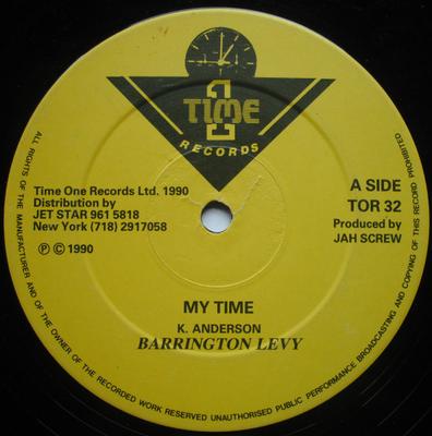 12-дюймовая пластинка BARRINGTON LEVY - My Time TOR32 Time 1 Records 1990 UK Регги Ска Даб Б/у
