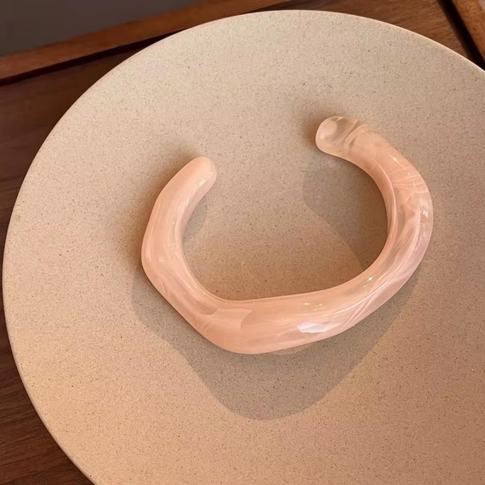 Браслеты с неровными манжетами Акриловый текстурный браслет Простой геометрический открытый браслет Женские украшения