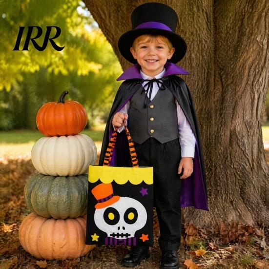 Ghost Pattern Gift Bags Halloween Candy Bag, Cute Pumpkin Tote for Kids, Spooky Kids Goody Cartoon Treat Bag Party, Trick or Favor Non-woven