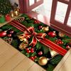 Christmas Doormat Non‑Slip Front Door Rug Washable Indoor Outdoor Xmas Bow Bell Pinecone Winter Holiday Entrance Decor Mat