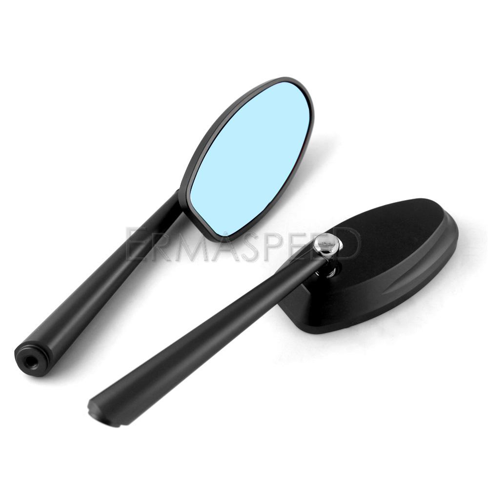 Алюминиевые мотоциклетные зеркала с ЧПУ, боковое зеркало заднего вида, синие линзы, универсальные зеркала заднего вида для скутера, мотоцикла