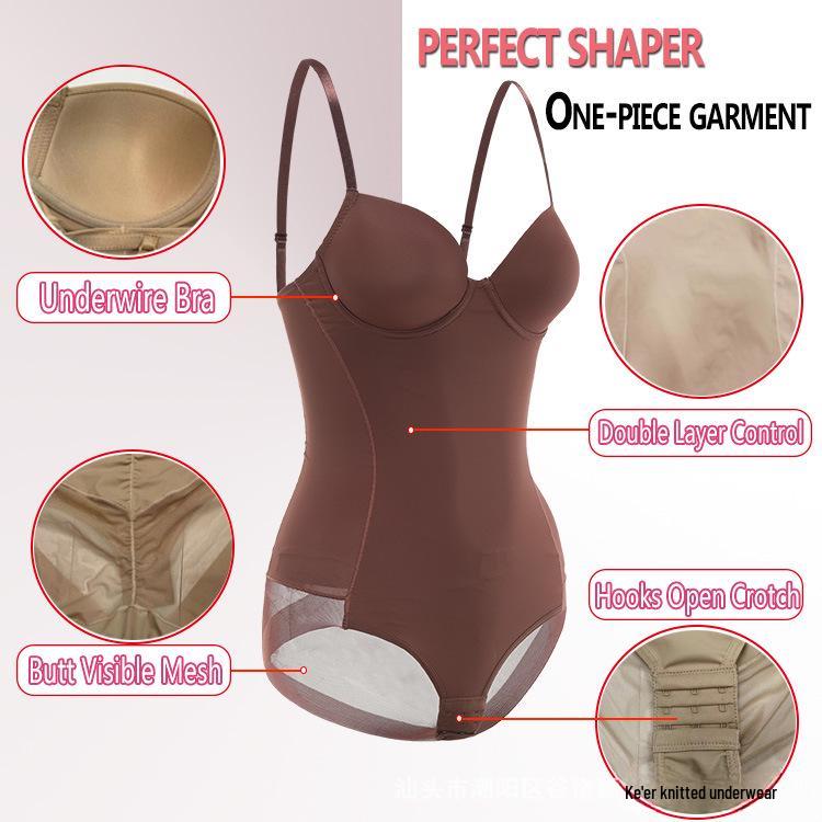 European-American Body Shaping Bodysuit: Plus Size Underwire Bra, Waist & Belly Lifting