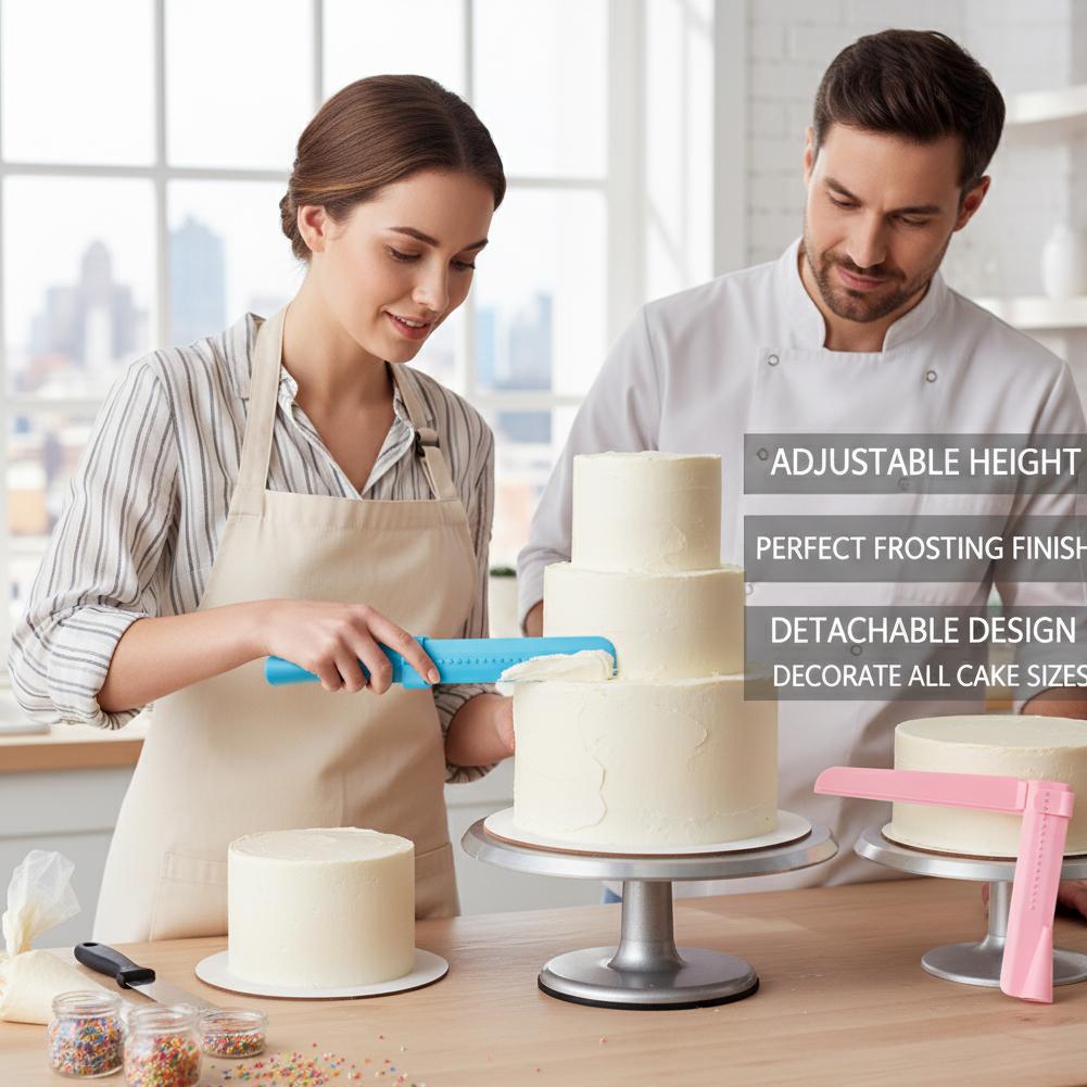 PP Cake Leveler Smoother With Adjustable Height,Fondant Plastic Scraper,Smoothing Tool For Smoothing The Edges Plastic Scraper T