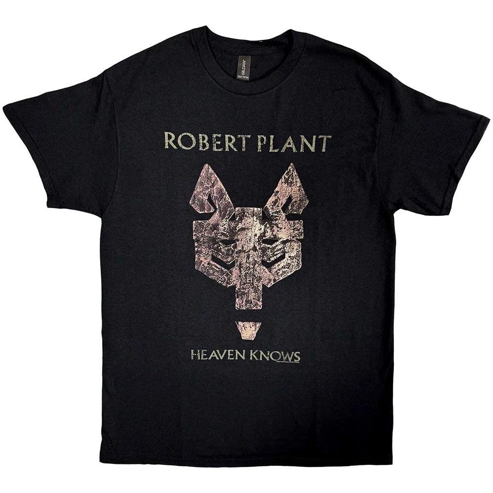 Robert Plant T Shirt Heaven Knows Logo new Official Mens Black