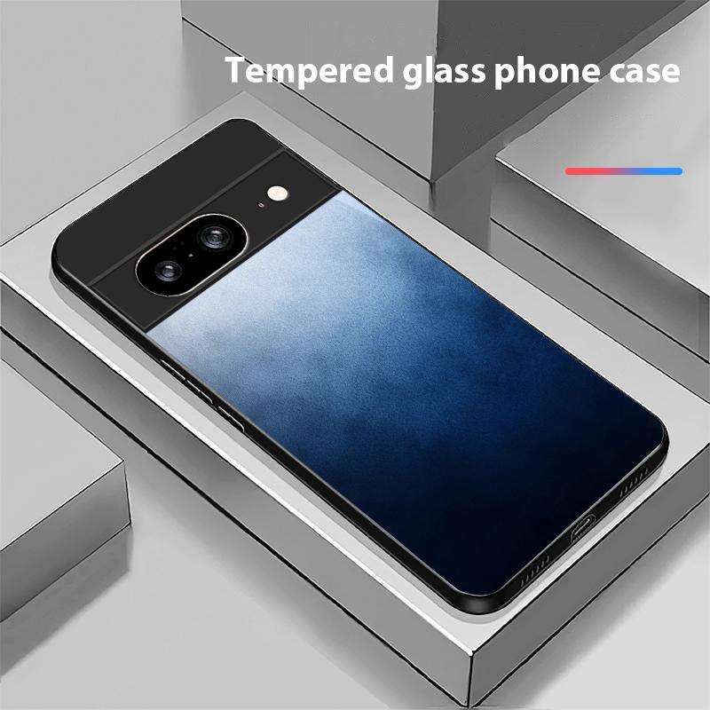 Слияние цвета и текстуры Для Google Pixel 10 Pro XL Pixel 8 7 9 10 Pixel 9 Pro XL Pixel 8a 7a Pixel 7 Pro Черный Стеклянный Чехол для Телефона