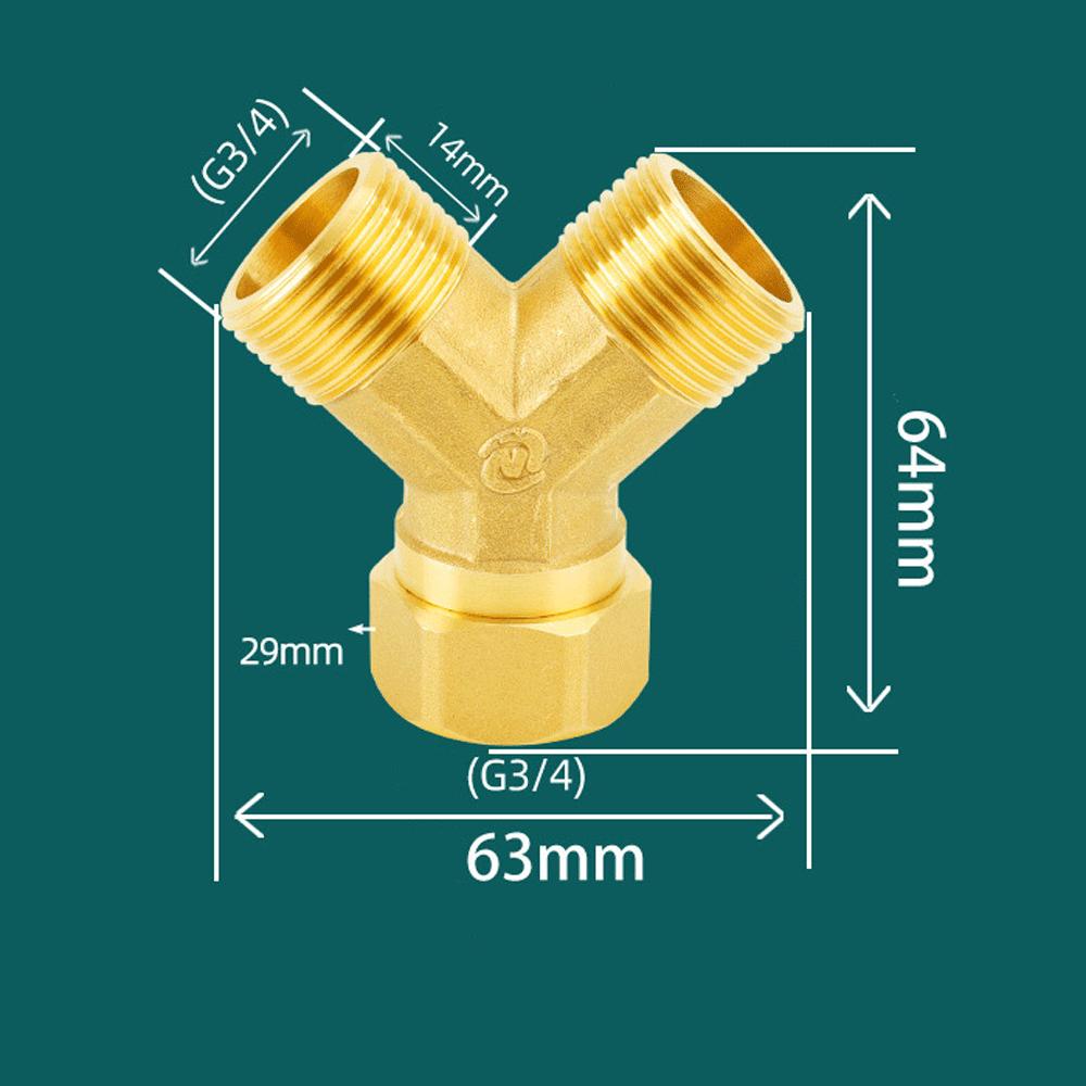 H58 Латунь 1/2" 3/4" Резьба BSPP Тройник равнопроходной Редуктор Фитинг для труб Утолщенный Соединитель-муфта Адаптер для воды и газа Соединитель