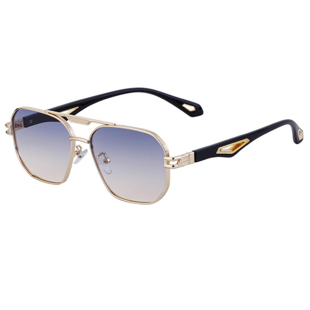 Новые винтажные квадратные солнцезащитные очки-гогглы для мужчин и женщин, модные, классические, с двойной переносицей, с градиентными линзами, ретро-дизайнерские, для улицы, с защитой от УФ-лучей