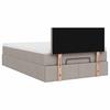 Ottoman Bed with Mattress Taupe 120x190 cm Fabric