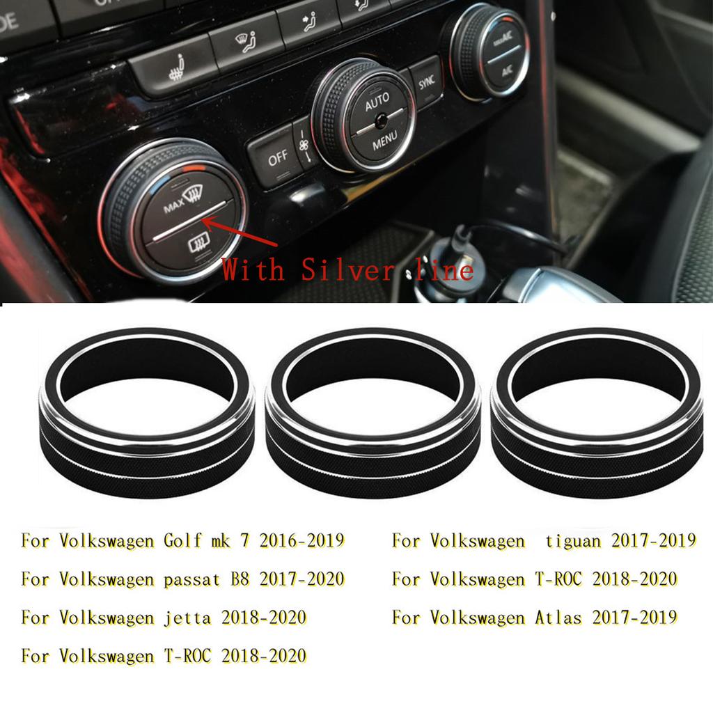 Air Condition Knob Trim Ring Climate Control Adjust Button Cover For Volkswagen VW Golf MK7 Tiguan Passat B8 T-ROC Atlas Ateca