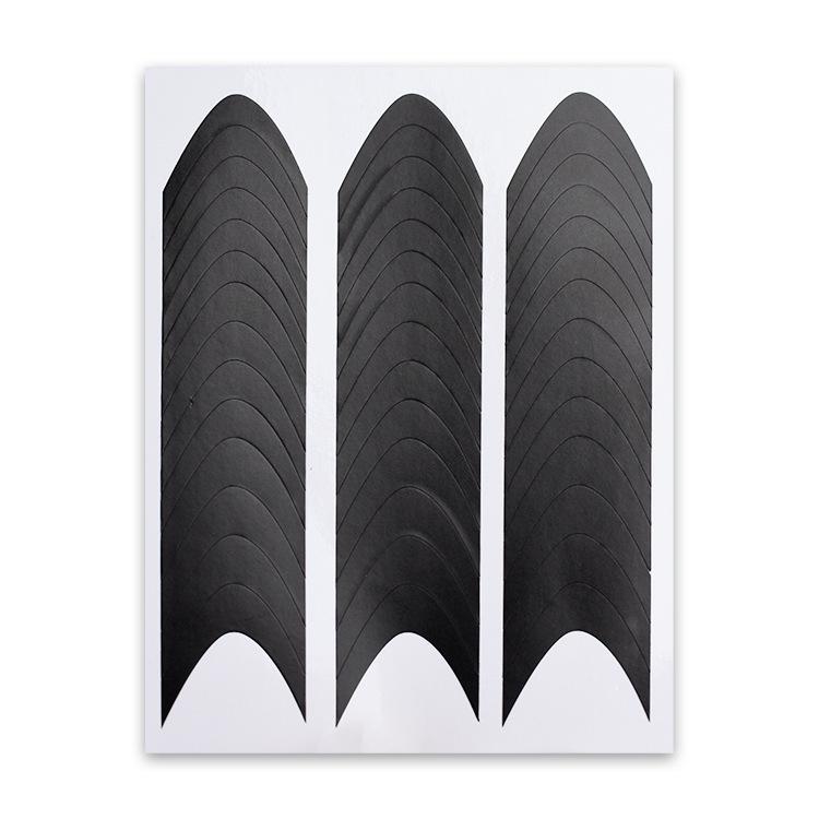 French Tip Nail Art Stickers - Crescent & V-Shaped Black Gel