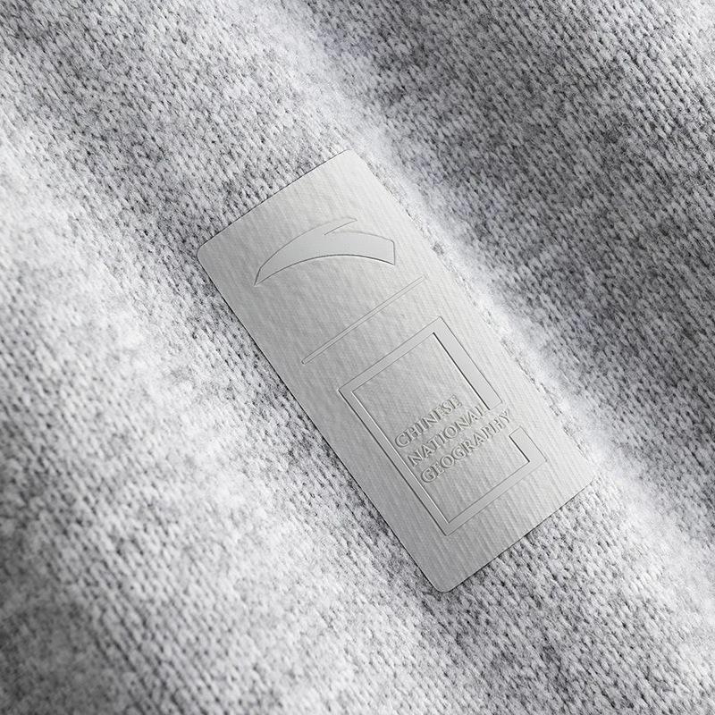 Anta Зимняя флисовая куртка Polartec, вязаная хлопковая куртка, куртка унисекс, чип-серая, двухцветная, цвет "цветочный серый" 152546708-1