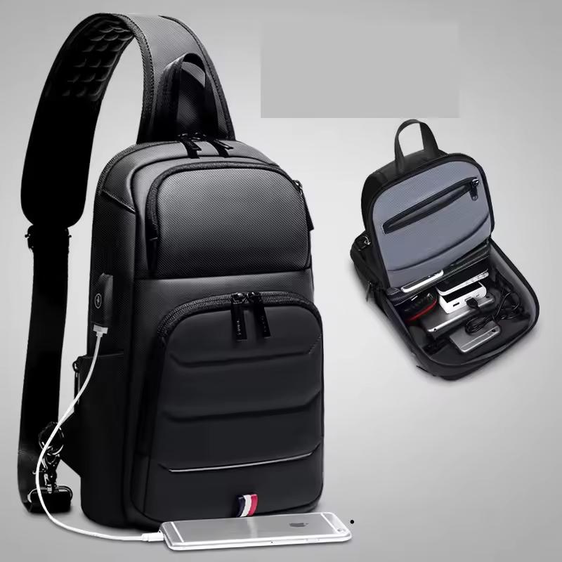 Crossbody Bags for Fashion Shoulder Bags USB Charging Messenger Sling Bag Chest Bag Oxford Single Shoulder Strap Pack