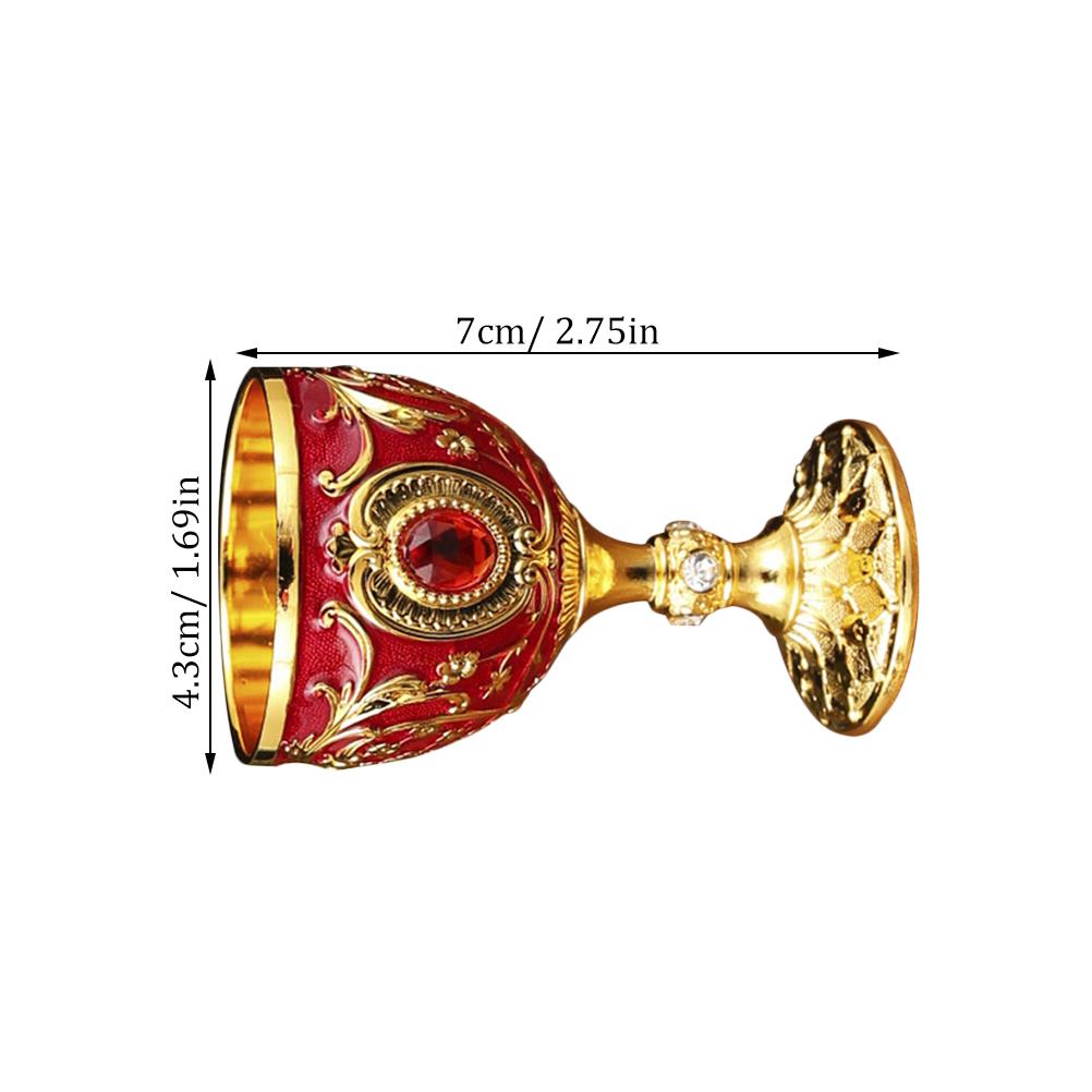 2pcs Retro Liquor Whiskey European Style Drinking Reusable Anti-Break Wine Cup Household Small Embossed Decorative Cup