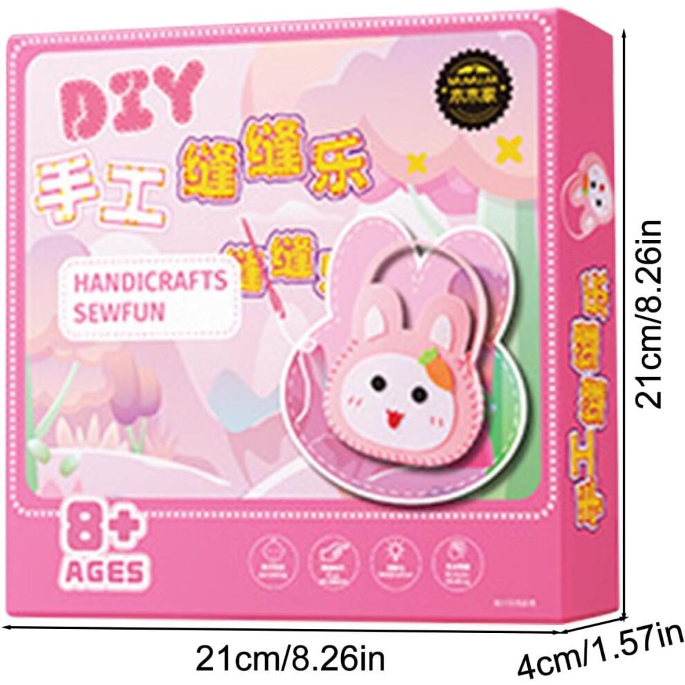 Sewing Kit Kids for Beginners, Educational Craft Kit with Non-Woven Materials, Small Bag Sewing Patterns for Girls