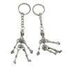 Skull Keychain Punk Multi-Jointed Skeleton Keyring Car Charms Gothic Horror Pendant Halloween Ghost Head Jewelry Couple Gift