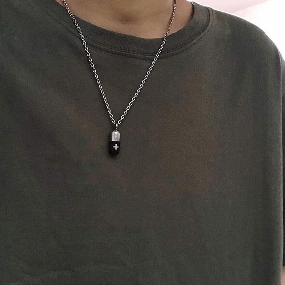 Keepsake Women Ashes Vial Cremation Urn Pendant Cross Engraved Clavicle Choker Pill Necklace