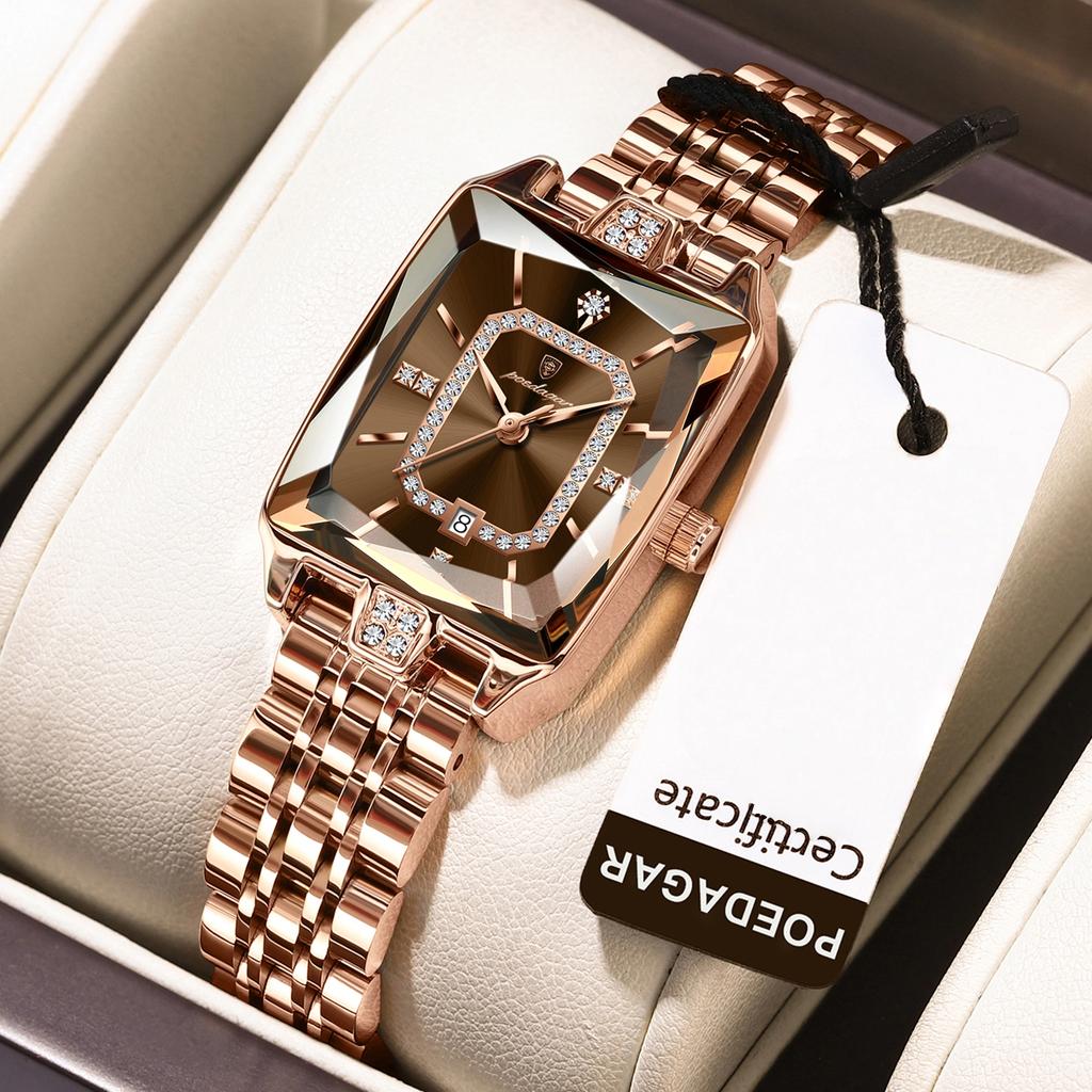 Роскошные женские часы Водонепроницаемые Календарь Высокое качество Женские часы Нержавеющая сталь Кварцевые Женские часы Элегантные