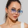 Retro Cat Eye Sunglasses Women Brand Designer Fashion Rimless Gradient Sun Glasses Shades Cutting Lens Ladies Frameless Eyeglass