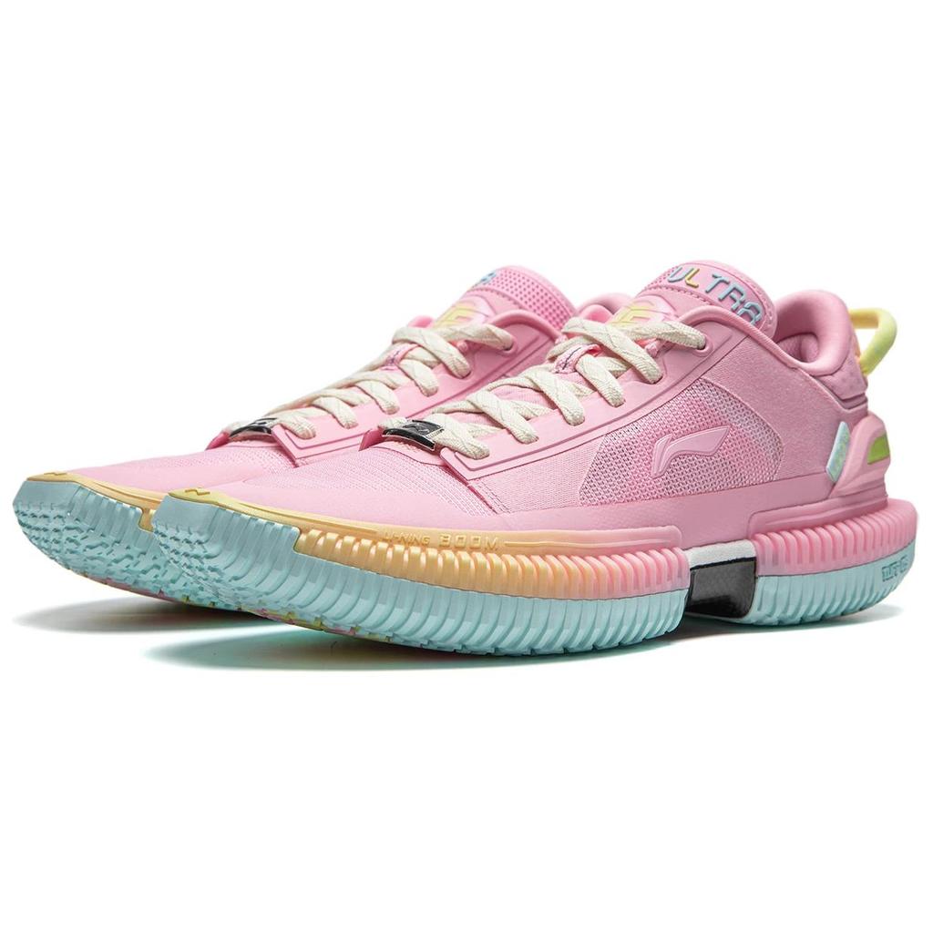 Li Ning Нескользящие и дышащие низкие мужские баскетбольные кроссовки Phoenix Pink ABFU013-2