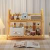 Bamboo Storage Rack for Desk Organizer and Office Multi-functional Sundries with Multiple Layers, Simple and Versatile Bookshelf