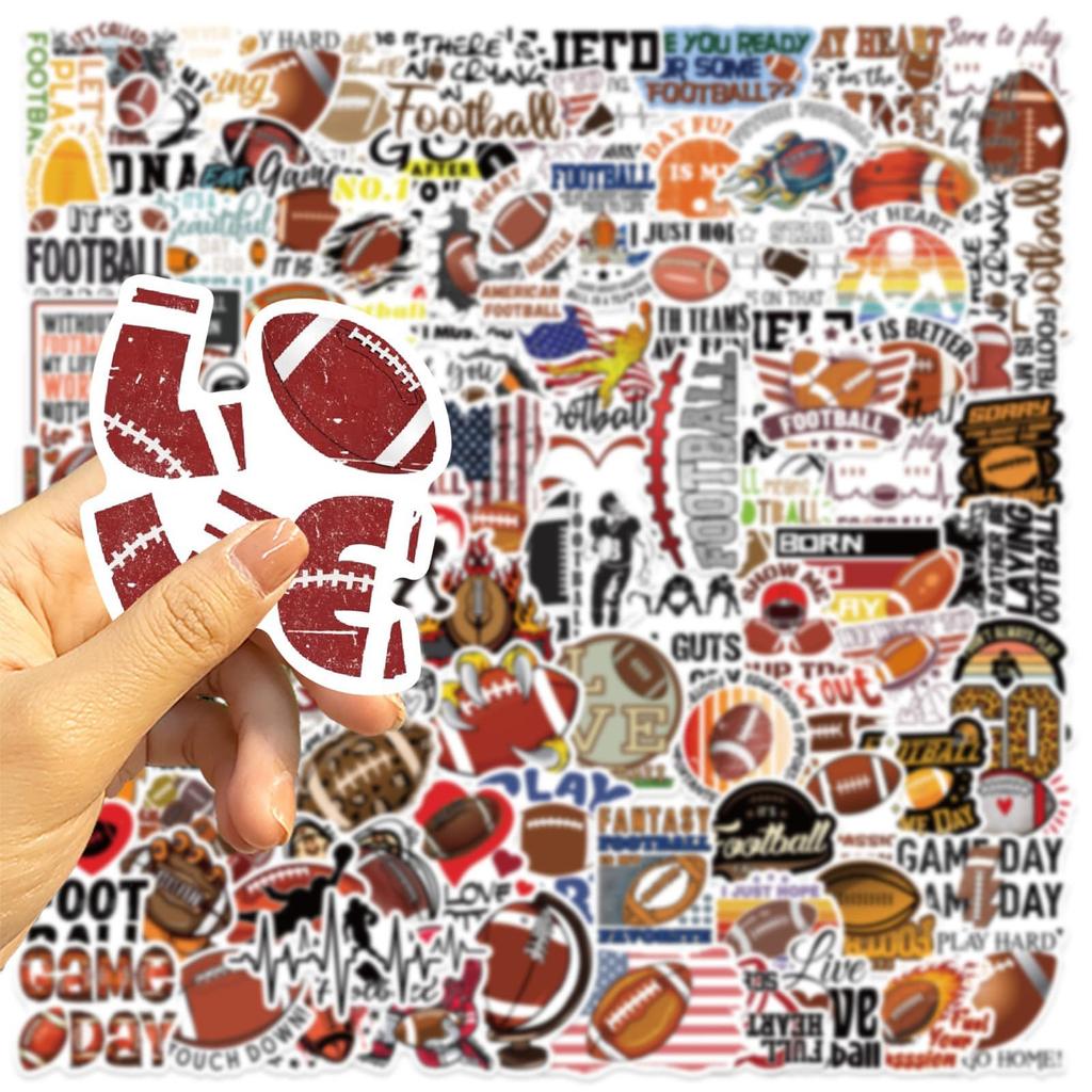 100 Soccer Stickers, American FootballWaterproofDecals, Decals For Luggage, Skateboards, And Helmets