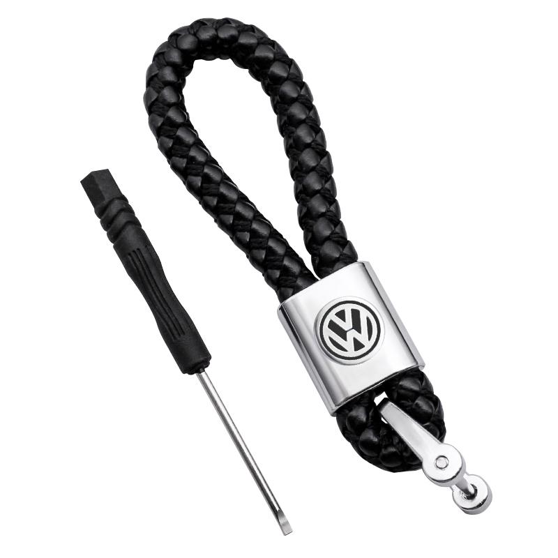 Плетеный брелок-брелок для ключей автомобиля для Volkswagen VW Passat Golf CADDY Beetle GTI B6 Jetta Touran Держатель для ключей Подарок для пары Подвеска Vc0