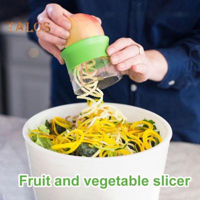 Роторная терка из нержавеющей стали, спиральная терка для овощей с 3 лезвиями, ручной кухонный инструмент для картофеля, огурцов, моркови