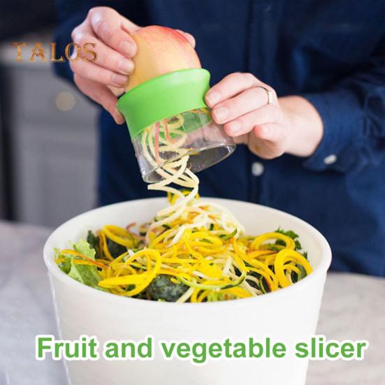 Роторная терка из нержавеющей стали, спиральная терка для овощей с 3 лезвиями, ручной кухонный инструмент для картофеля, огурцов, моркови