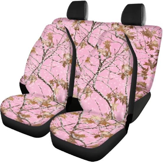 Чехлы на автомобильные сиденья с принтом коричневой коровы, 4 шт., Чехлы на передние и заднее сиденья автомобиля, Универсальные эластичные подушки на сиденья автомобиля, Защита салона автомобиля