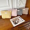 Fresh Striped Cosmetic Bag Women's Toiletry Bag Storage Bag Large-capacity Portable Simple Hand-held Cosmetic Bag
