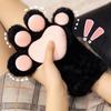 Пушистые плюшевые перчатки-лапки кошки, утолщенные варежки-когти кошки, милые перчатки для костюма для косплея, клуб