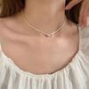 Silver Glittering Sand Clavicle Necklace for Women - Retro Luxury Choker