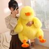 Adorable Yellow Long-Haired Plush Duck Doll - Huggable Stuffed Animal Pillow Gift
