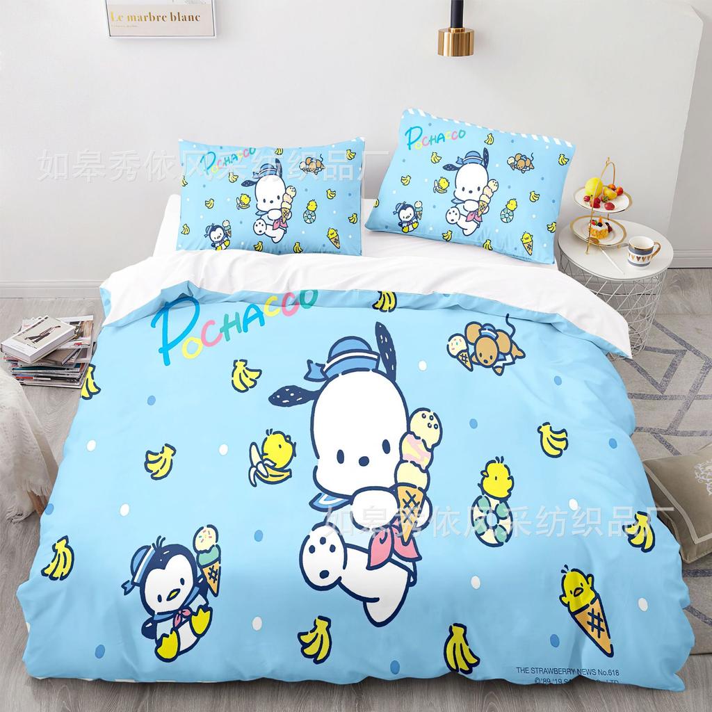 Постельные наборы Sanrio Pochacco Одеяло Покрывало Пододеяльник Наволочка Наборы из 2-3 предметов Детский Взрослый размер