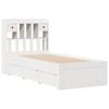 Solid Wood Bed with Shelf Without Mattress White 90 x 200 cm Pine