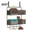 Bedroom Hanging Storage Rack Door Organizer with Hooks Sturdy Construction Mesh Hanger Hook Design Easy to Assemble Detachable Behind Basket